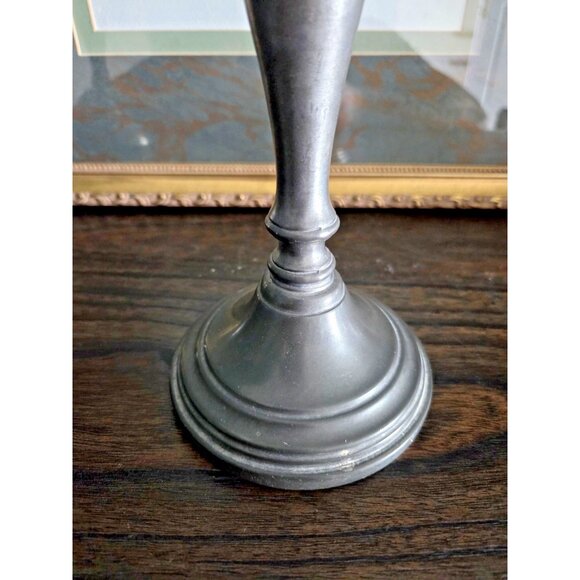 Vintage Queen Art Pewter Candlesticks Pair 9.25" Colonial Revival USA ATC 595 - Picture 5 of 10